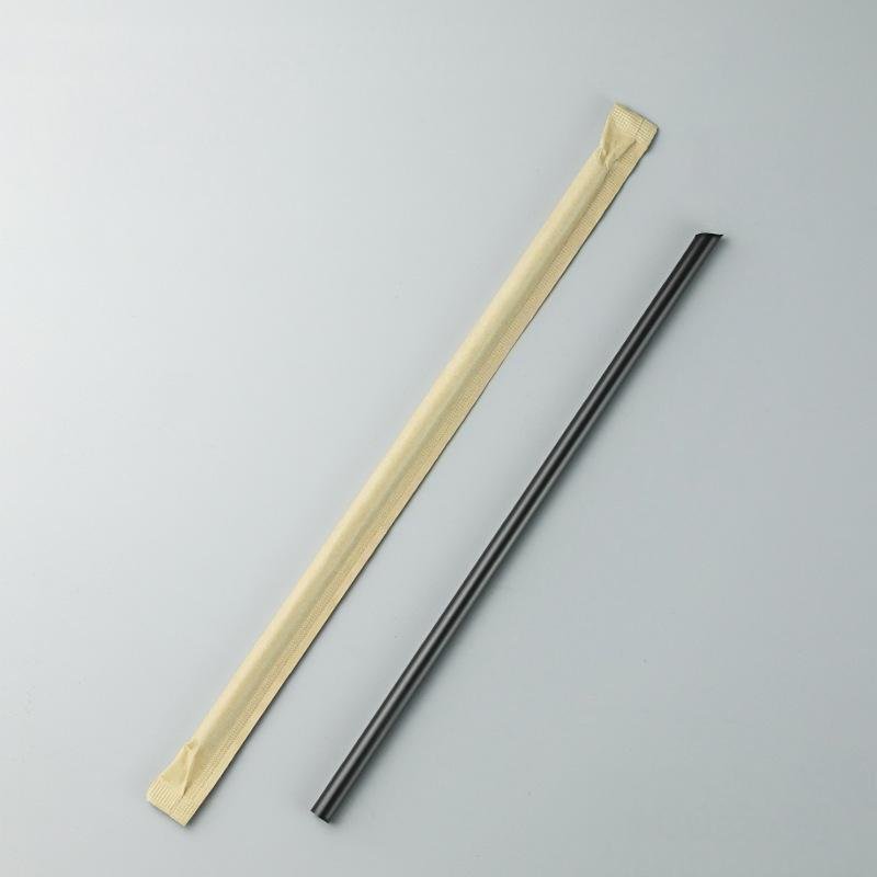 Individually Wrapped Black PP Milk Tea Straw - Image 3