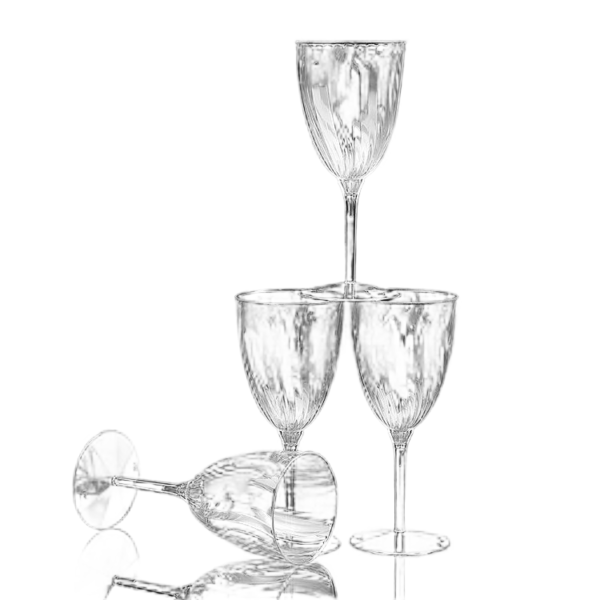 Clear Disposable Stemmed Swirl Cup