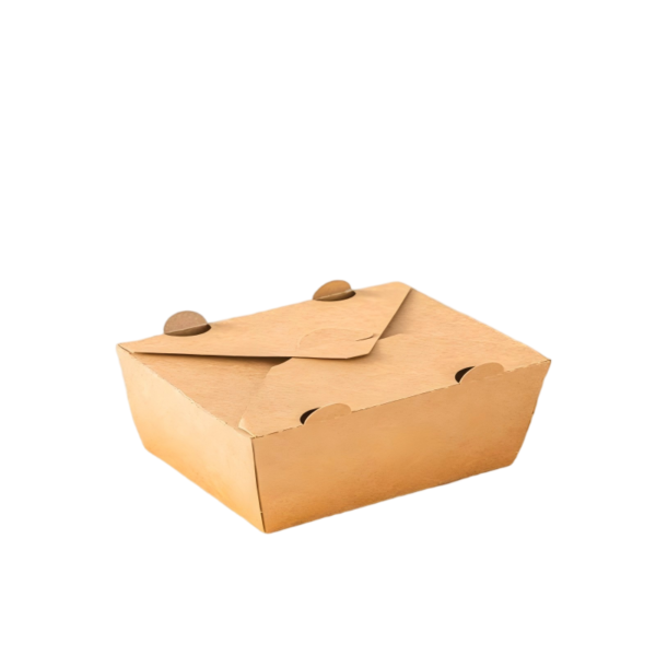 Kraft Paper Takeout Box with Lid – Disposable Food-Grade Bento & Picnic Container