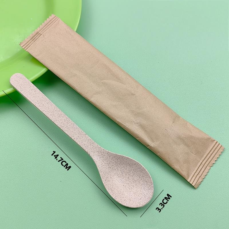 Thickened Biodegradable Starch Fork & Spoon (Individually Wrapped) - Image 7
