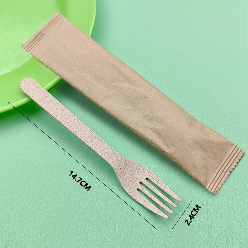 Thickened Biodegradable Starch Fork & Spoon (Individually Wrapped) - Image 6