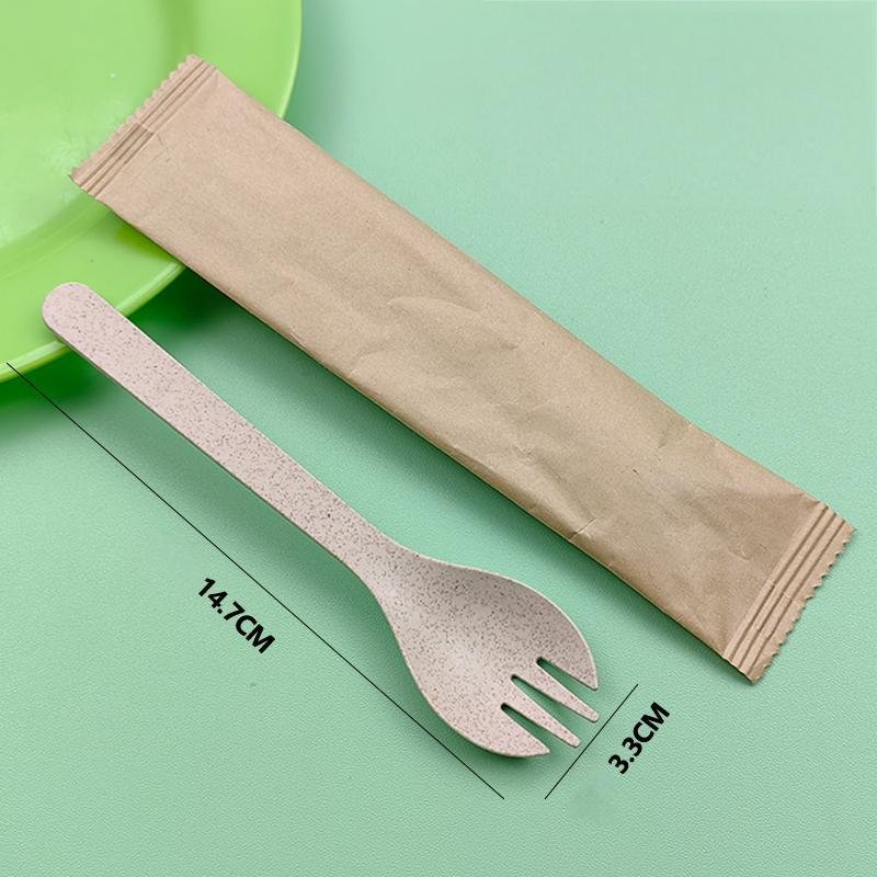 Thickened Biodegradable Starch Fork & Spoon (Individually Wrapped) - Image 5