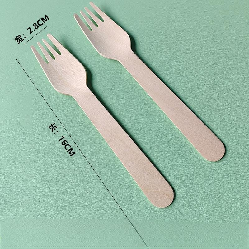 Biodegradable Wooden Spoon & Fork Set - Image 5