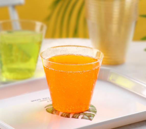 Gold Glitter Clear Disposable Cups - Image 4