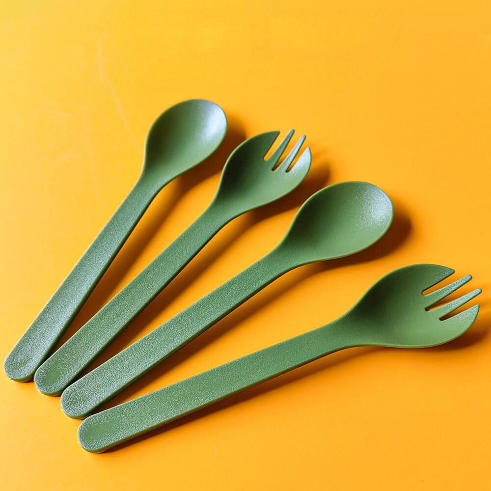 Matcha Green Thickened Disposable Fork-Spoon - Image 2