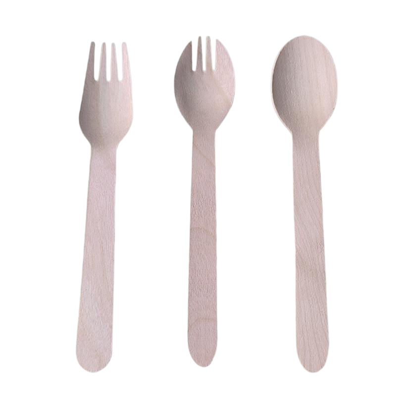 Biodegradable Wooden Spoon & Fork Set