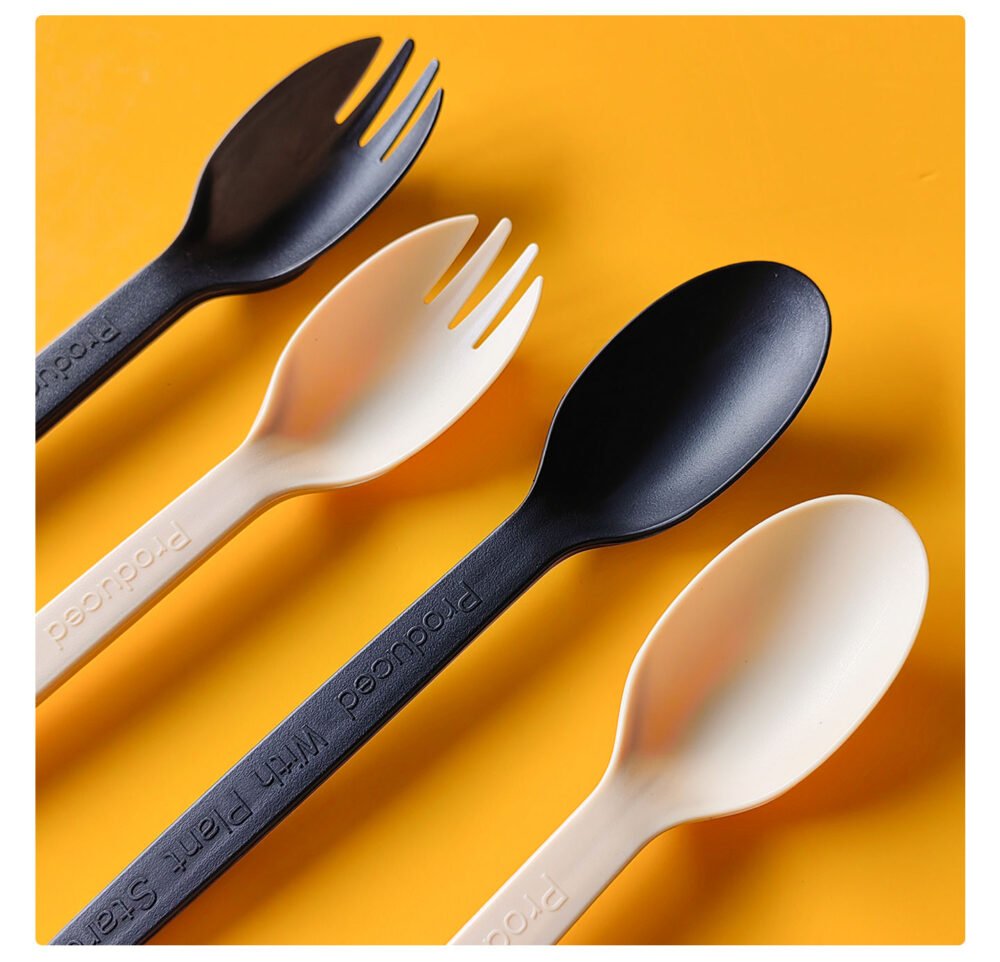Biodegradable Corn Starch Fork & Spoon (Individually Wrapped) - Image 7