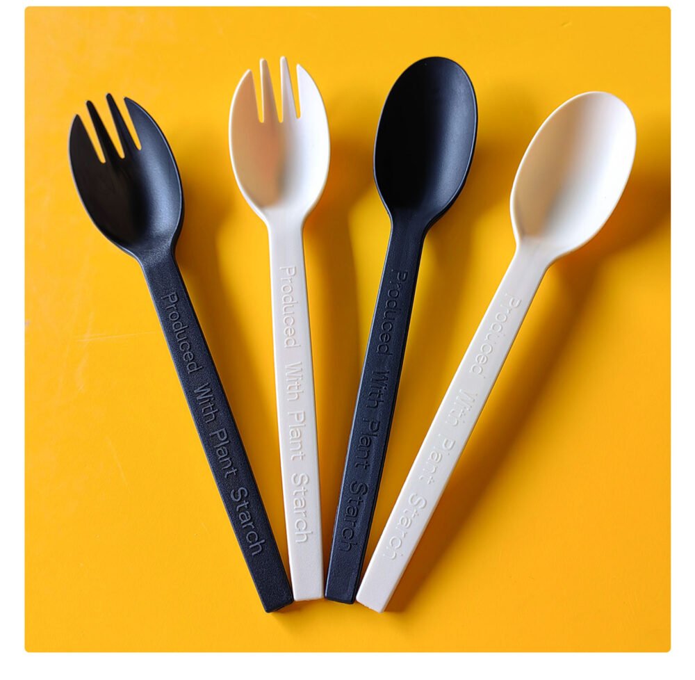 Biodegradable Corn Starch Fork & Spoon (Individually Wrapped) - Image 2