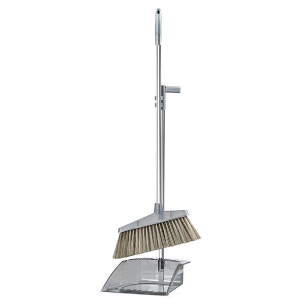 Clear Heavy-Duty Broom and Dustpan Set