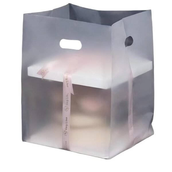 Premium Clear Thick Cake & Pastry Bag with Handles – Takeout & Bakery Use