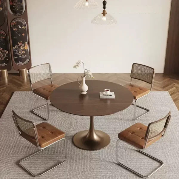 Vintage Black Walnut Round Table