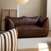 Vintage Brown Leather Sofa